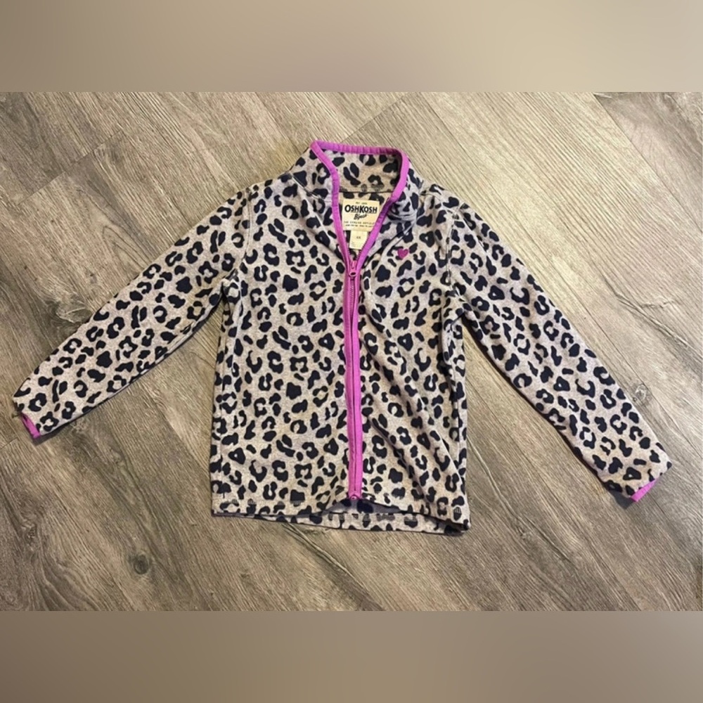 OSHKOSH B’GOSH Leopard Print Zip Up Jacket Kids Girls size 6X